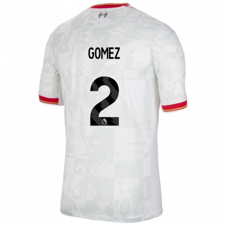 Kandiny Dames Joe Gomez #2 Wit Rood Zwart Thuisshirt Derde Tenue 2024/25 T-Shirt