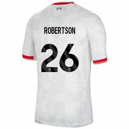 Kandiny Dames Andrew Robertson #26 Wit Rood Zwart Thuisshirt Derde Tenue 2024/25 T-Shirt