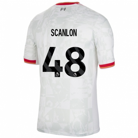 Kandiny Dames Calum Scanlon #48 Wit Rood Zwart Thuisshirt Derde Tenue 2024/25 T-Shirt