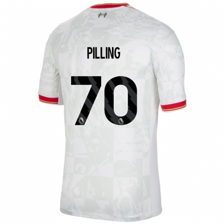 Kandiny Dames Tommy Pilling #70 Wit Rood Zwart Thuisshirt Derde Tenue 2024/25 T-Shirt