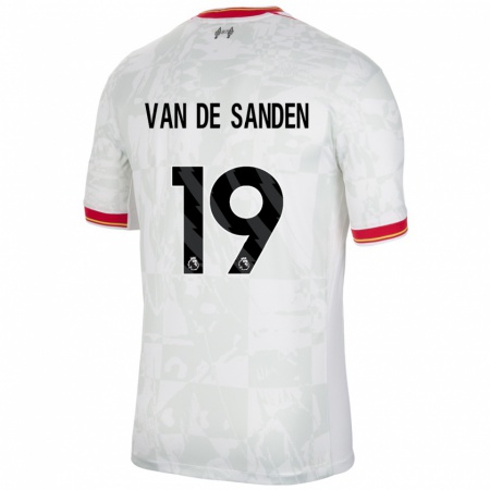 Kandiny Dames Shanice Van De Sanden #19 Wit Rood Zwart Thuisshirt Derde Tenue 2024/25 T-Shirt