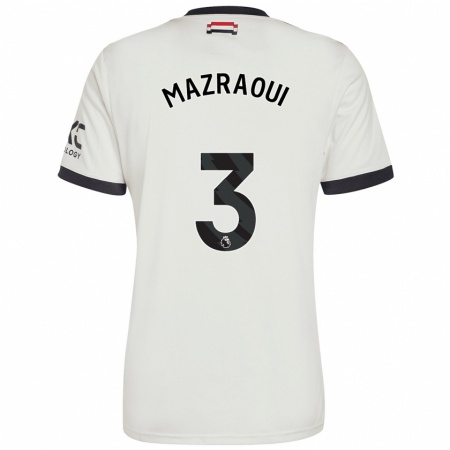 Kandiny Dames Noussair Mazraoui #3 Gebroken Wit Thuisshirt Derde Tenue 2024/25 T-Shirt