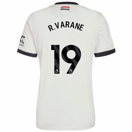 Kandiny Dames Raphaël Varane #19 Gebroken Wit Thuisshirt Derde Tenue 2024/25 T-Shirt