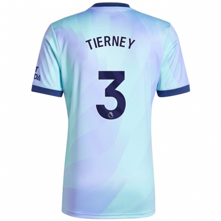 Kandiny Dames Kieran Tierney #3 Aqua Thuisshirt Derde Tenue 2024/25 T-Shirt