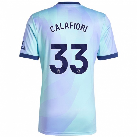 Kandiny Dames Riccardo Calafiori #33 Aqua Thuisshirt Derde Tenue 2024/25 T-Shirt