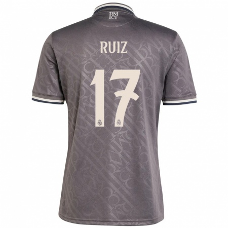 Kandiny Dames David Ruiz #17 Houtskool Thuisshirt Derde Tenue 2024/25 T-Shirt