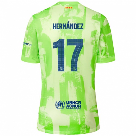 Kandiny Dames Juan Hernández #17 Limoen Thuisshirt Derde Tenue 2024/25 T-Shirt