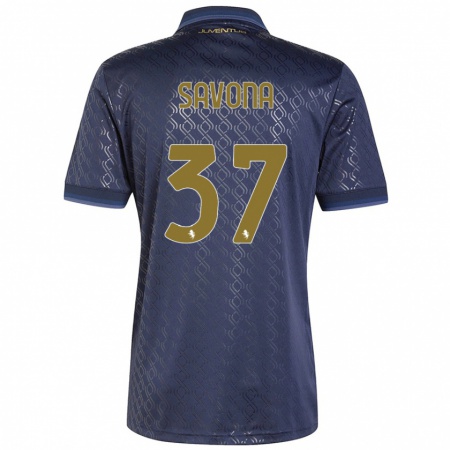 Kandiny Dames Nicolò Savona #37 Marineblauw Thuisshirt Derde Tenue 2024/25 T-Shirt