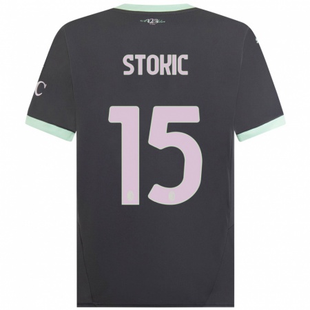 Kandiny Dames Sara Stokić #15 Grijs Thuisshirt Derde Tenue 2024/25 T-Shirt