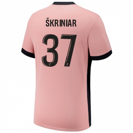 Kandiny Dames Milan Skriniar #37 Roestroze Thuisshirt Derde Tenue 2024/25 T-Shirt