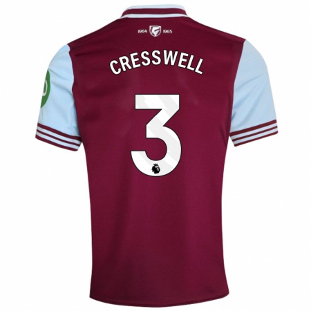 Kandiny Kinder Aaron Cresswell #3 Dunkelrot Heimtrikot Trikot 2024/25 T-Shirt Österreich