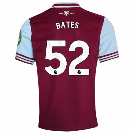 Kandiny Kinderen Billy Bates #52 Donkerrood Thuisshirt Thuistenue 2024/25 T-Shirt