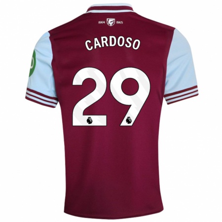 Kandiny Kinderen Goncalo Cardoso #29 Donkerrood Thuisshirt Thuistenue 2024/25 T-Shirt