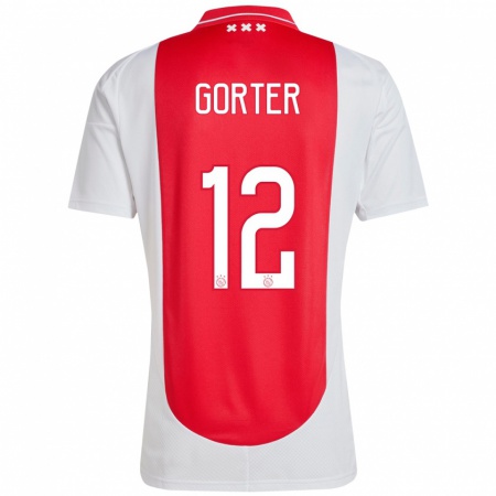 Kandiny Kinderen Jay Gorter #12 Rood Wit Thuisshirt Thuistenue 2024/25 T-Shirt