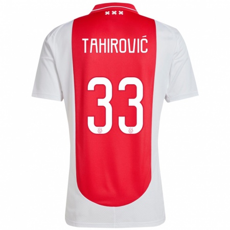 Kandiny Kinderen Benjamin Tahirovic #33 Rood Wit Thuisshirt Thuistenue 2024/25 T-Shirt