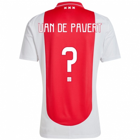 Kandiny Kinderen Ryan Van De Pavert #0 Rood Wit Thuisshirt Thuistenue 2024/25 T-Shirt