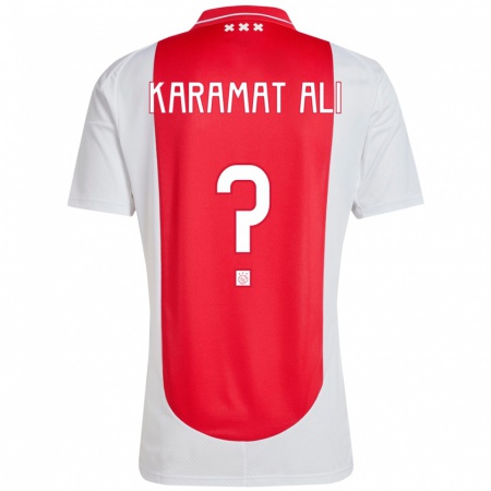 Kandiny Kinderen Yaïr Karamat Ali #0 Rood Wit Thuisshirt Thuistenue 2024/25 T-Shirt