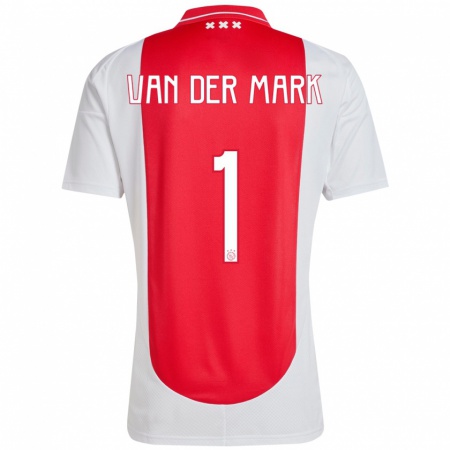 Kandiny Kinderen Jesper Van Der Mark #1 Rood Wit Thuisshirt Thuistenue 2024/25 T-Shirt