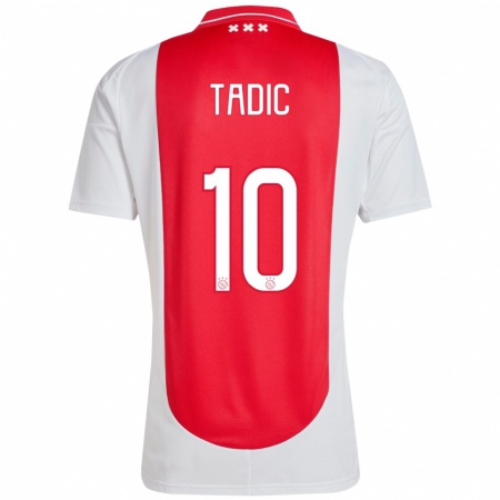 Kandiny Kinderen Dusan Tadic #10 Rood Wit Thuisshirt Thuistenue 2024/25 T-Shirt