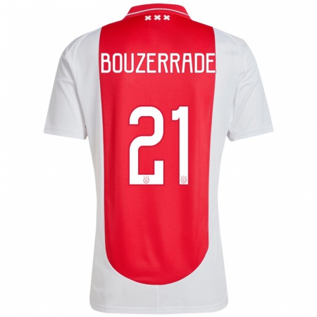 Kandiny Kinderen Zaina Bouzerrade #21 Rood Wit Thuisshirt Thuistenue 2024/25 T-Shirt