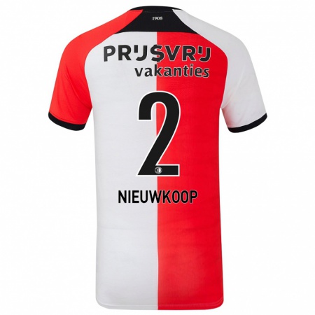 Kandiny Niño Camiseta Bart Nieuwkoop #2 Rojo Blanco 1ª Equipación 2024/25 La Camisa México