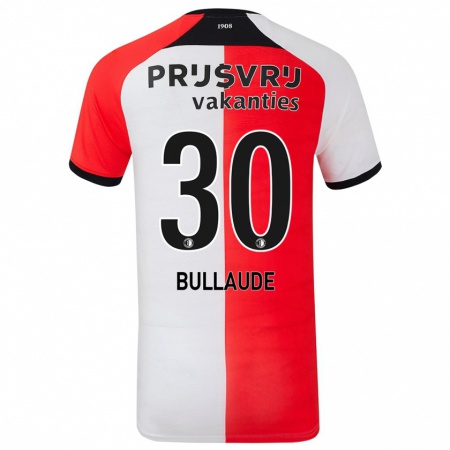 Kandiny Kinderen Ezequiel Bullaude #30 Rood Wit Thuisshirt Thuistenue 2024/25 T-Shirt