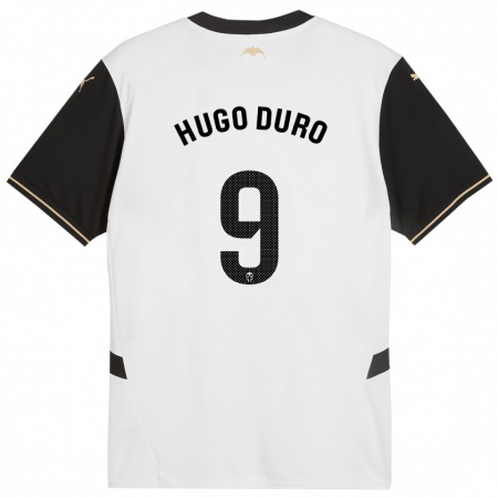 Kandiny Kinderen Hugo Duro #9 Wit Zwart Thuisshirt Thuistenue 2024/25 T-Shirt