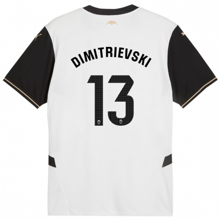 Kandiny Bambino Maglia Stole Dimitrievski #13 Bianco Nero Kit Gara Home 2024/25 Maglietta