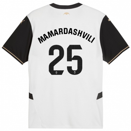 Kandiny Kinderen Giorgi Mamardashvili #25 Wit Zwart Thuisshirt Thuistenue 2024/25 T-Shirt