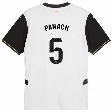 Kandiny Bambino Maglia Alejandro Panach #5 Bianco Nero Kit Gara Home 2024/25 Maglietta