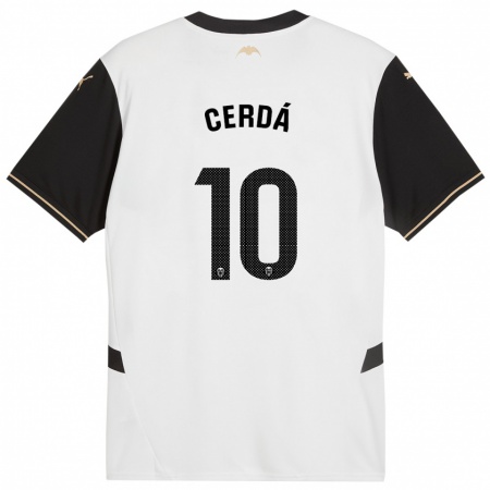 Kandiny Kinderen Alex Cerdá #10 Wit Zwart Thuisshirt Thuistenue 2024/25 T-Shirt