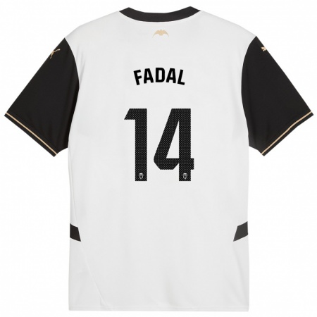 Kandiny Kinderen Ali Fadal #14 Wit Zwart Thuisshirt Thuistenue 2024/25 T-Shirt