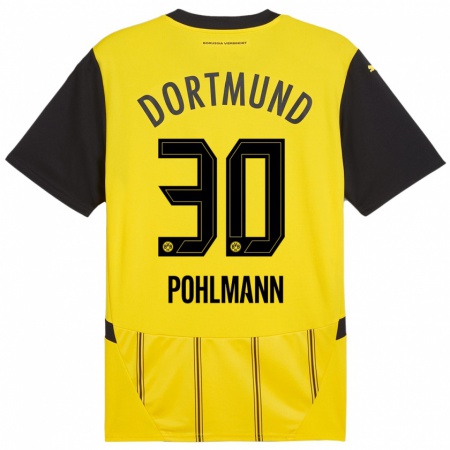 Kandiny Kinder Ole Pohlmann #30 Gelb Schwarz Heimtrikot Trikot 2024/25 T-Shirt Österreich