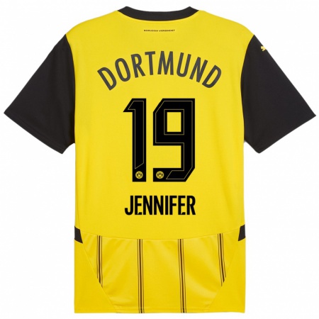 Kandiny Kinderen Gutierrez Bermejo Jennifer #19 Geel Zwart Thuisshirt Thuistenue 2024/25 T-Shirt