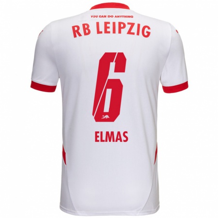 Kandiny Bambino Maglia Eljif Elmas #6 Bianco Rosso Kit Gara Home 2024/25 Maglietta