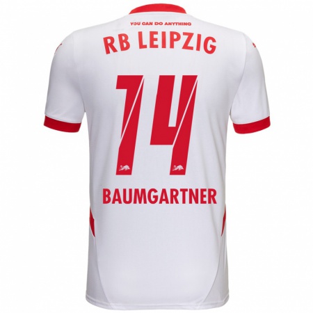 Kandiny Bambino Maglia Christoph Baumgartner #14 Bianco Rosso Kit Gara Home 2024/25 Maglietta