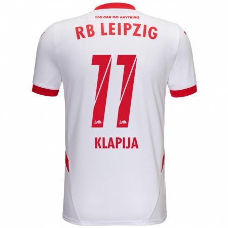 Kandiny Bambino Maglia Din Klapija #11 Bianco Rosso Kit Gara Home 2024/25 Maglietta