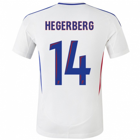 Kandiny Kinderen Ada Hegerberg #14 Wit Blauw Thuisshirt Thuistenue 2024/25 T-Shirt