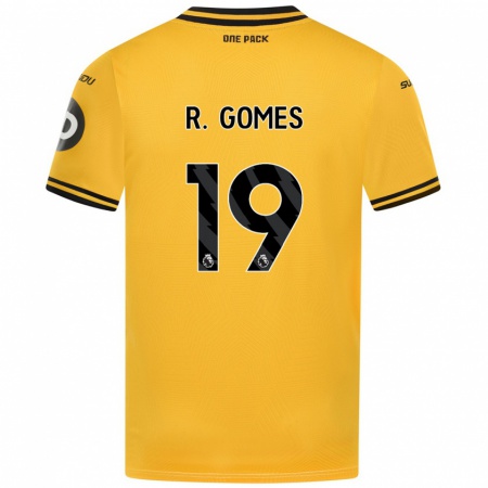 Kandiny Kinderen Rodrigo Gomes #19 Geel Thuisshirt Thuistenue 2024/25 T-Shirt