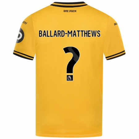 Kandiny Kinderen Emilio Ballard-Matthews #0 Geel Thuisshirt Thuistenue 2024/25 T-Shirt