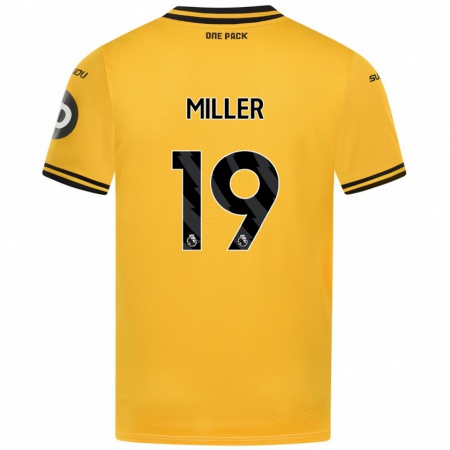 Kandiny Kinderen Ali Miller #19 Geel Thuisshirt Thuistenue 2024/25 T-Shirt