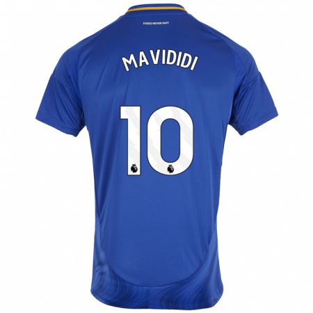 Kandiny Kinderen Stephy Mavididi #10 Blauw Wit Thuisshirt Thuistenue 2024/25 T-Shirt