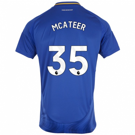 Kandiny Bambino Maglia Kasey Mcateer #35 Blu Bianco Kit Gara Home 2024/25 Maglietta