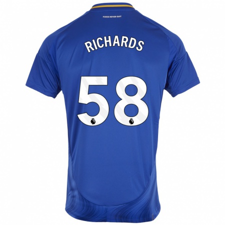 Kandiny Kinderen Amani Richards #58 Blauw Wit Thuisshirt Thuistenue 2024/25 T-Shirt