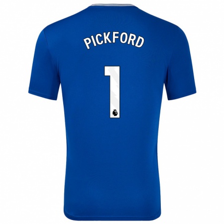 Kandiny Kinderen Jordan Pickford #1 Blauw Met Thuisshirt Thuistenue 2024/25 T-Shirt