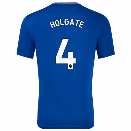 Kandiny Kinderen Mason Holgate #4 Blauw Met Thuisshirt Thuistenue 2024/25 T-Shirt