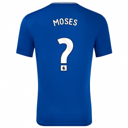 Kandiny Kinderen Amari Moses #0 Blauw Met Thuisshirt Thuistenue 2024/25 T-Shirt