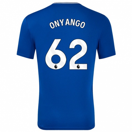 Kandiny Kinderen Tyler Onyango #62 Blauw Met Thuisshirt Thuistenue 2024/25 T-Shirt