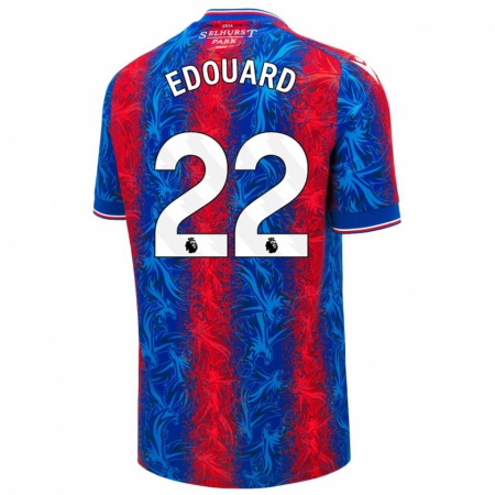 Kandiny Kinderen Odsonne Edouard #22 Rood Blauwe Strepen Thuisshirt Thuistenue 2024/25 T-Shirt