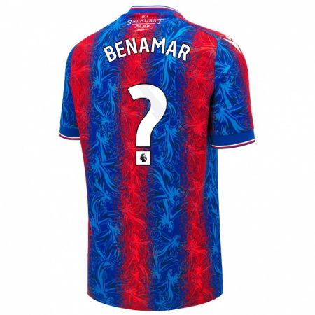 Kandiny Bambino Maglia Dean Benamar #0 Strisce Rosso Blu Kit Gara Home 2024/25 Maglietta